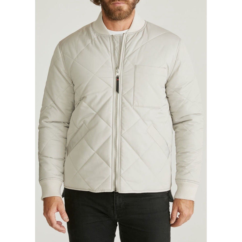 Robert Graham Men's Size 2XL Reversible Diamond Quilted Bomber Jacket Stone/Gray